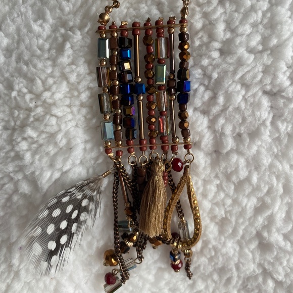 Long Boho Multicolored Beaded Necklace - Picture 3 of 6